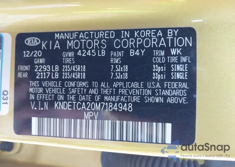 2021 Kia Seltos Sx Turbo из США, поврежденный, VIN KNDETCA20M7184948